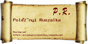 Polányi Ruszalka névjegykártya